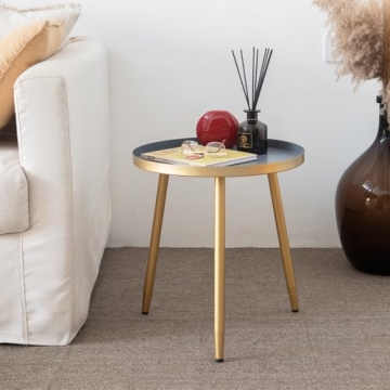AOJEZOR Side Table: Chic Round Accent for Small Spaces