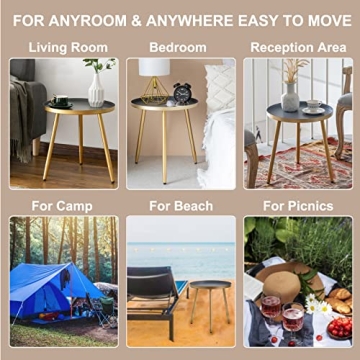 AOJEZOR Side Table: Chic Round Accent for Small Spaces