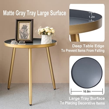 AOJEZOR Side Table: Chic Round Accent for Small Spaces
