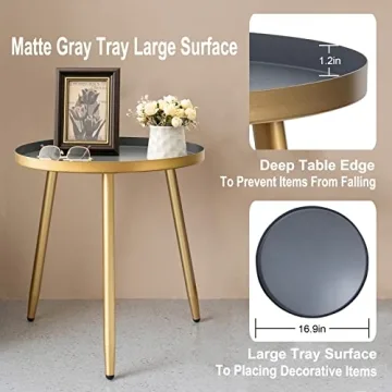 AOJEZOR Side Table: Chic Round Accent for Small Spaces