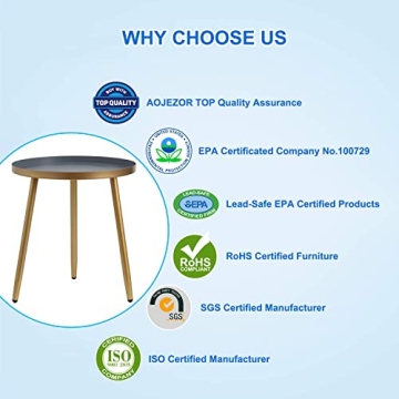 AOJEZOR Side Table: Chic Round Accent for Small Spaces