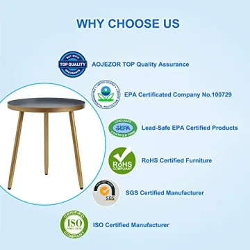 AOJEZOR Side Table: Chic Round Accent for Small Spaces