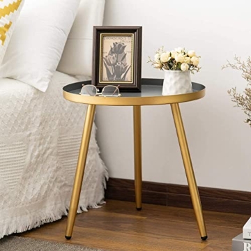 AOJEZOR Side Table: Chic Round Accent for Small Spaces