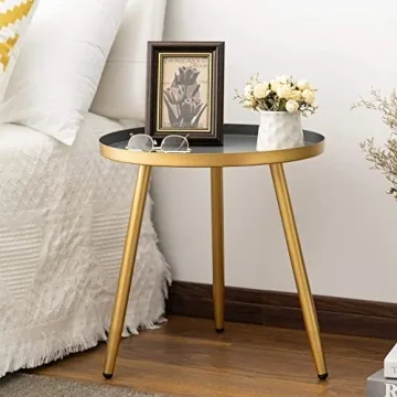 AOJEZOR Side Table: Chic Round Accent for Small Spaces