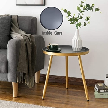 AOJEZOR Side Table: Chic Round Accent for Small Spaces
