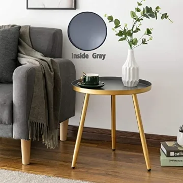 AOJEZOR Side Table: Chic Round Accent for Small Spaces