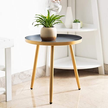 AOJEZOR Side Table: Chic Round Accent for Small Spaces