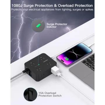 Surge Protector Power Strip with USB Charging Ports