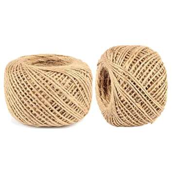 FUNNYARD Natural Jute Twine 2 PackX328 Feet 2mm 3ply Arts and Crafts Jute Rope Industrial Packing Materials Wrapping String for Gifts, DIY Crafts,Decoration,Gift Wrapping, Gardening Applications