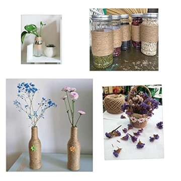 FUNNYARD Natural Jute Twine 2 PackX328 Feet 2mm 3ply Arts and Crafts Jute Rope Industrial Packing Materials Wrapping String for Gifts, DIY Crafts,Decoration,Gift Wrapping, Gardening Applications