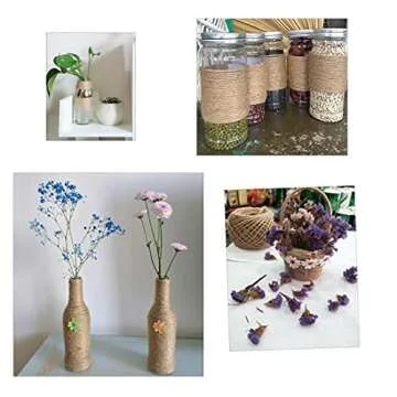 FUNNYARD Natural Jute Twine 2 PackX328 Feet 2mm 3ply Arts and Crafts Jute Rope Industrial Packing Materials Wrapping String for Gifts, DIY Crafts,Decoration,Gift Wrapping, Gardening Applications