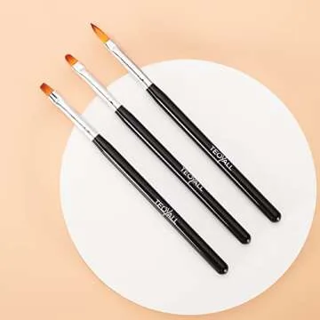 TEOYALL Nail Art Brushes, Nail Design Painting Brushes Builder Gel Brush Nail Dotting Tools Nail Fine Liner Brushes