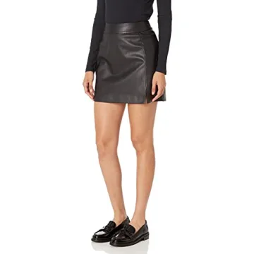 Chic Aiden Vegan Leather Mini Skirt by The Drop - Versatile Black Style