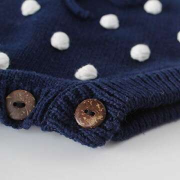 Simplee kids Baby Girl Kint Rompers Fall Sleeveless Pompoms Baby Girl Rompers 12-18 Months Little Girl Navy Overall Jumpsuit Outfit