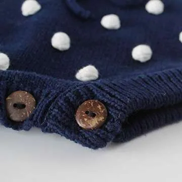 Simplee kids Baby Girl Kint Rompers Fall Sleeveless Pompoms Baby Girl Rompers 12-18 Months Little Girl Navy Overall Jumpsuit Outfit