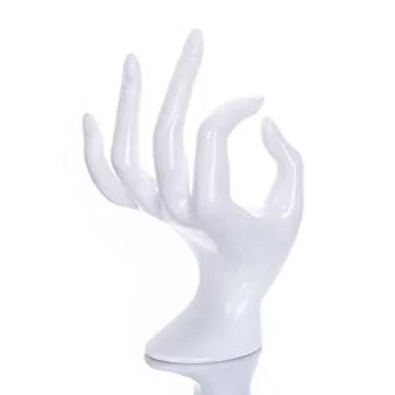 Maxsirui Hand Form Ring Holder Jewelry Display Organization Rack Bracelet Ring Watch Stand Support Aesthetic Y2k Room Decor (White)