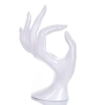 Maxsirui Hand Form Ring Holder Jewelry Display Organization Rack Bracelet Ring Watch Stand Support Aesthetic Y2k Room Decor (White)