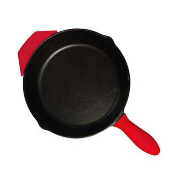 Silicone Hot Handle Cover and Assist Pan Holder for Cast Iron Skillets - Red