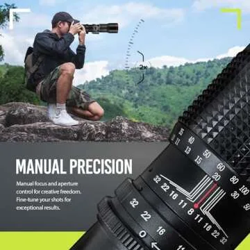 Big Mike’s High-Power 500mm/1000mm f/8 Manual Telephoto Lens for Nikon DSLR, Black