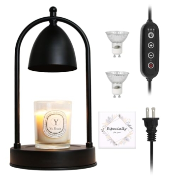 CANMEIJIA Candle Warmer Lamp with Timer & Dimmable Light - Safe, Stylish Home Decor