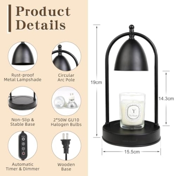 CANMEIJIA Dimmable Candle Warmer Lamp with Timer Safe Home Decor