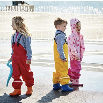 CeLaVi Kids Waterproof Rain Pants Dungarees for All Weather