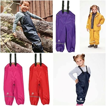 CeLaVi Kids Waterproof Rain Pants Dungarees for All Weather