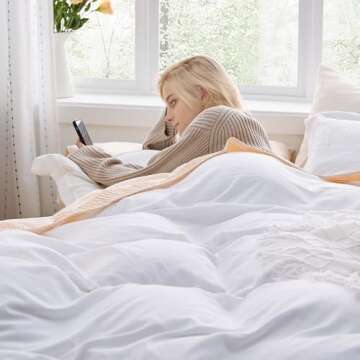 Luxurious Bright White Duvet Cover Set for Ultimate Comfort