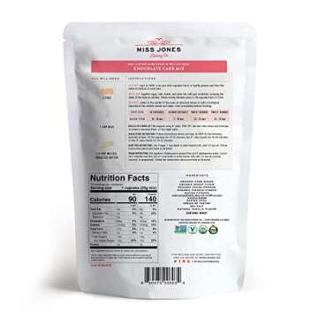 Miss Jones Baking Organic Chocolate Cake and Cupcake Mix - Vegan & Non-GMO, Moist and Fluffy