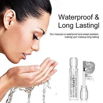 Glitter 4D Lash Mascara, Waterproof, Thickening and Lengthening, Sparkling Diamond Shining Top Coat Eyelash Mascara for Party (Silver)