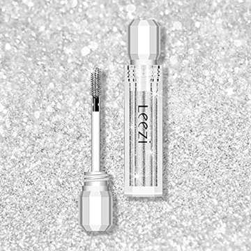 Glitter 4D Lash Mascara, Waterproof, Thickening and Lengthening, Sparkling Diamond Shining Top Coat Eyelash Mascara for Party (Silver)