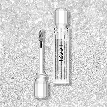 Glitter 4D Lash Mascara, Waterproof, Thickening and Lengthening, Sparkling Diamond Shining Top Coat Eyelash Mascara for Party (Silver)
