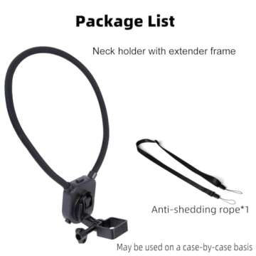 PellKing Neck Mount Holder for DJI Pocket 3,360 Degree Rotation Hands Free Neck Phone Holder POV/Vlog Neck Mount Video Recording for DJI Pocket 3 and Other Action Cameras