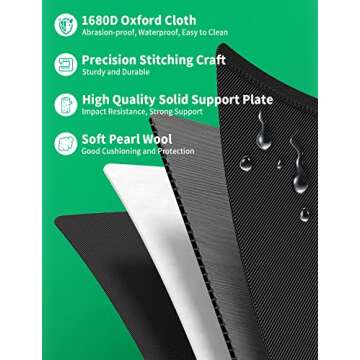 Oasser Trunk Organizer Cargo Organizer Trunk Storage Waterproof Collapsible Durable Multi Compartments with Foldable Cover Aluminium Alloy Handle Reflective Strip (Large, Black)