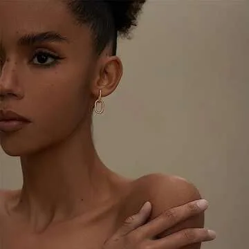 Stunning 14K Gold Paperclip Link Earrings for Women