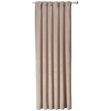 Comfort Spaces Poly Velvet Window Curtain and Tie Back Set Energy Efficient Saving Panel Pair with R...