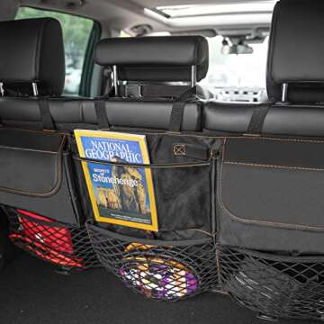 MARKSIGN Deluxe Trunk Organizer with 3 Mesh Pockets, High-elasticity Mesh Pockets for Balls, Top flap Pockets for Kids and Pets, Reinforced Never-sag Design…