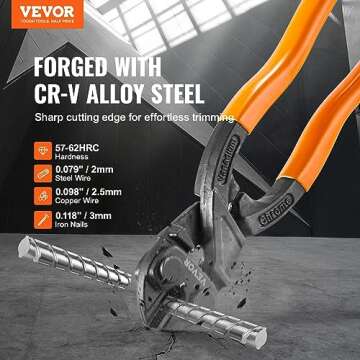 VEVOR Bolt Cutter - 8" Heavy Duty Mini Lock Cutter for Precision Cutting