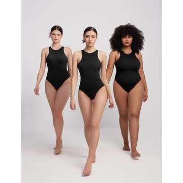 PUMIEY Bodysuits for Women Summer Tops Body Suits Women Clothing Sleeveless Tank Top Jet Black X-Small