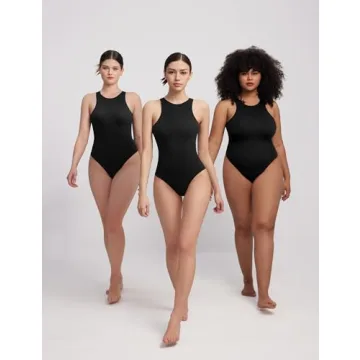 PUMIEY Bodysuits for Women Summer Tops Body Suits Women Clothing Sleeveless Tank Top Jet Black X-Small