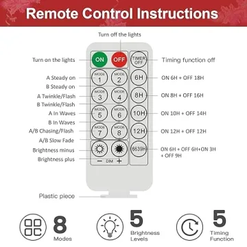 SHareconn 9FT Christmas Garland with Remote Color Lights