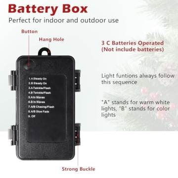 SHareconn 9FT Christmas Garland with Remote Color Lights