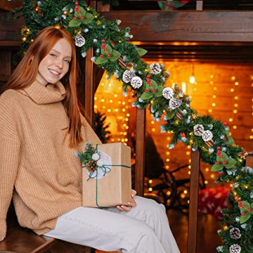 SHareconn 9FT Christmas Garland with Remote Color Lights