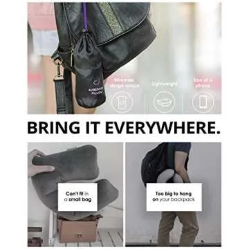 DesignNest Allocacoc DH0036 Aubergine Pillow, Comfort in just a Puff, Inflatable and Compact Pillow for Nap or Sleep, Travel Pillow