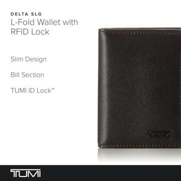 TUMI - Delta L-Fold Wallet with RFID Lock - Slim Bifold Leather Wallet - ID Window & Card Slots - Pr...