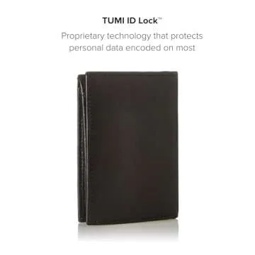 TUMI - Delta L-Fold Wallet with RFID Lock - Slim Bifold Leather Wallet - ID Window & Card Slots - Premium Gift Box - 4" x 3" - Black