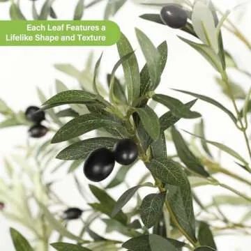 Realead 8ft Faux Olive Tree, Large Realistic Olive Trees Artificial Indoor, Tall Fake Olive Tree with Natural Wood Trunk and Lifelike Fruits for Home Office Decor