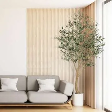 Realead 8ft Faux Olive Tree, Large Realistic Olive Trees Artificial Indoor, Tall Fake Olive Tree with Natural Wood Trunk and Lifelike Fruits for Home Office Decor