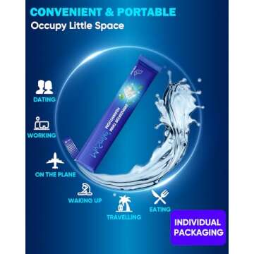 MySmile Mouthwash Alcohol Free, Mouth Wash for Adults, Travel Mouthwash Helps Kill 99% of Bad Breath Germs, Prevents Cavities, Fluoride Free, Fresh Mint, 30 Uses (0.41 Fl Oz (Pack of 30))