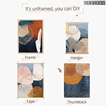 YUMKNOW Boho Abstract Art - Modern Prints for Home Decor